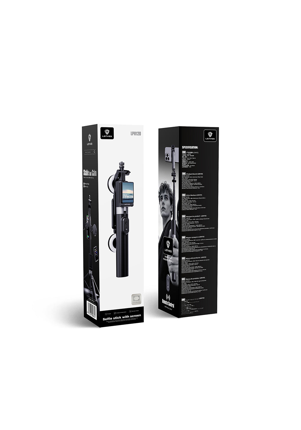 Lenyes LPH120 – 162 cm Kumandalı Ekranlı Tripod ve Selfie Çubuğu