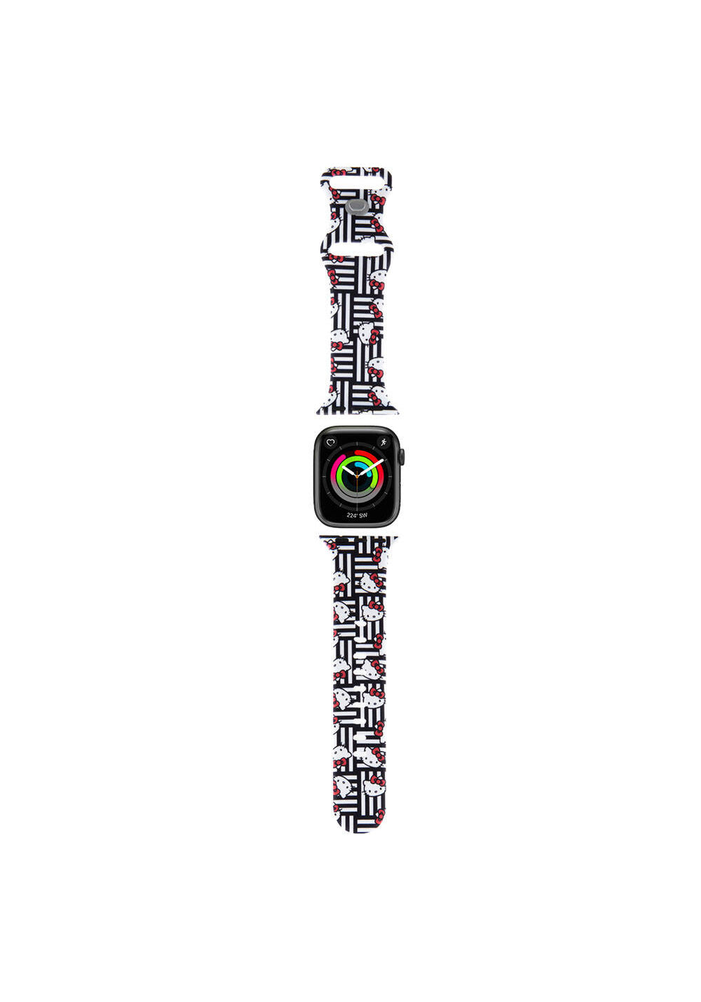 Hello Kitty Kitty Heads & Stripes Çizgili Silikon Kordon – Apple Watch 38/40/41 mm