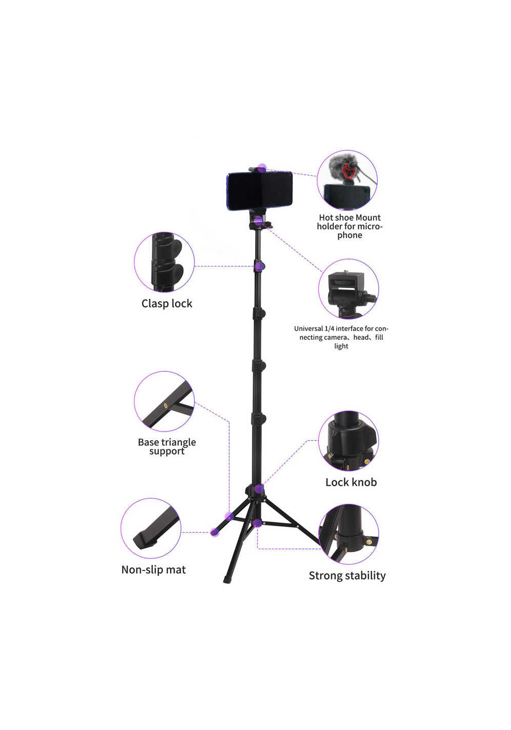 Jmary MT-36 – 171 cm Dört Kademeli Tripod