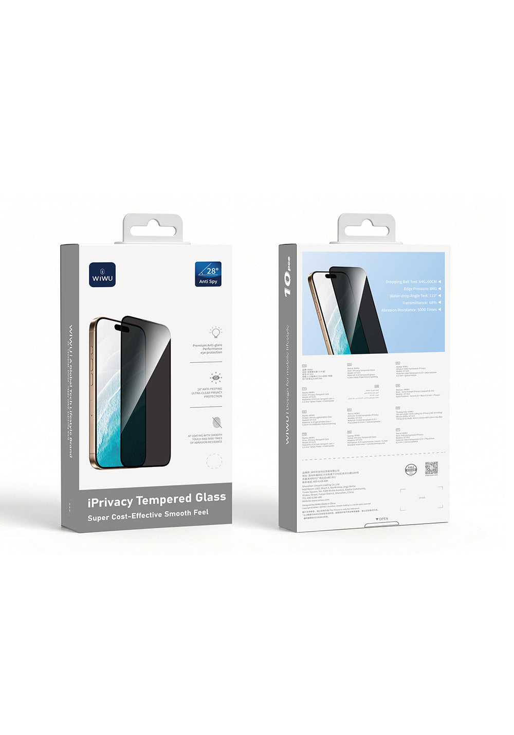 Wiwu GT-015 Temperli iPrivacy 10'lu Paket – iPhone 18 Pro Max Ekran Koruyucusu