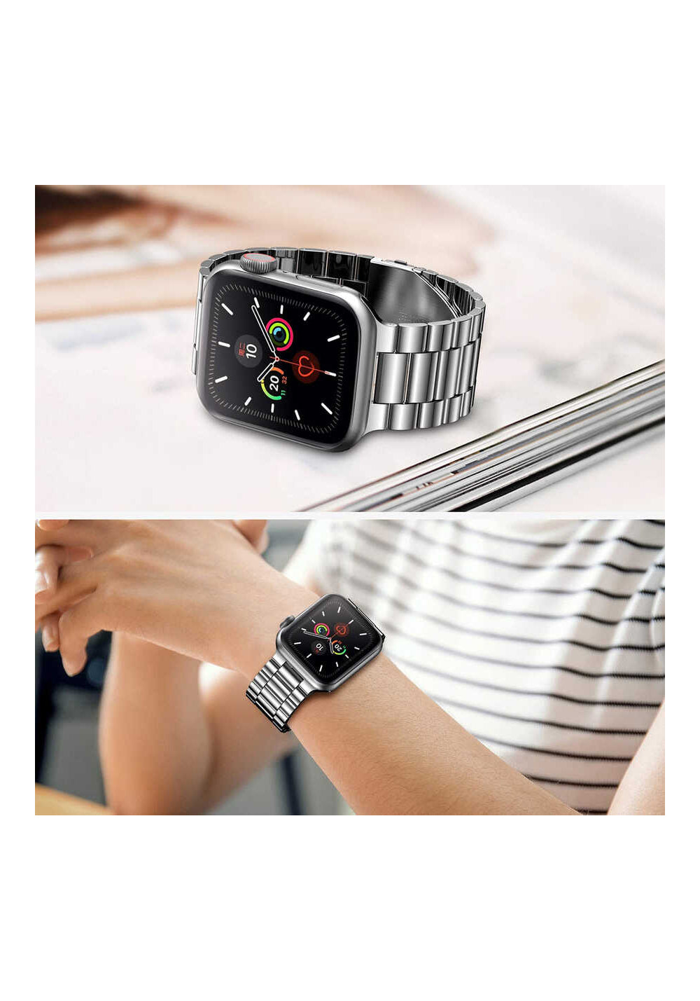 Wiwu Ultra Thin Steel Belt Three Beads Metal Kordon – Apple Watch 38/40 mm