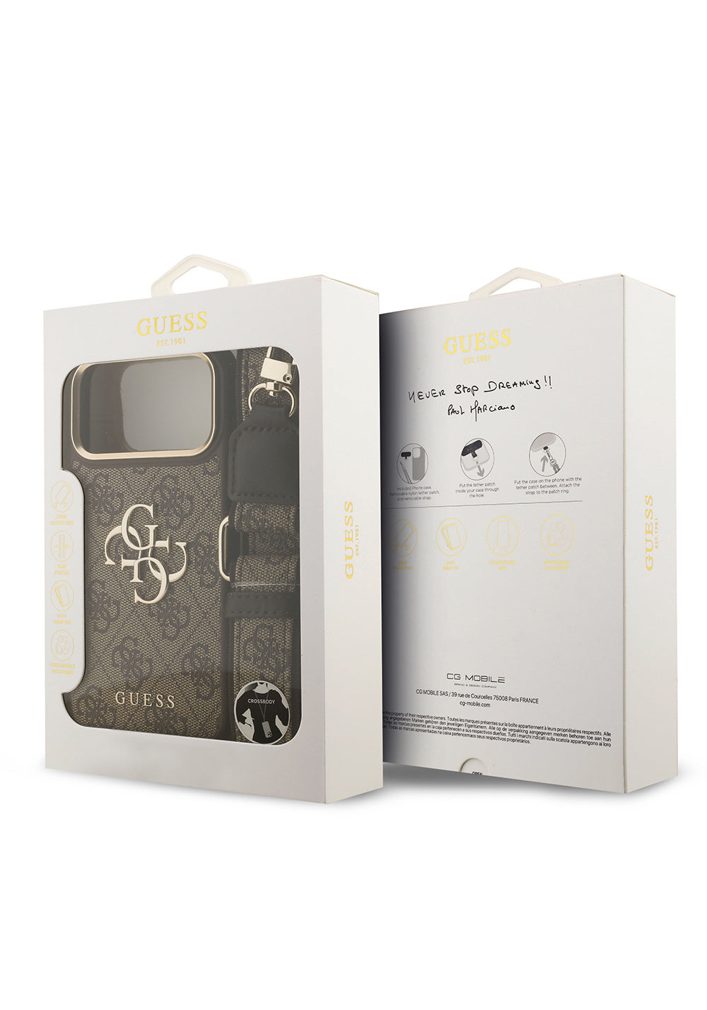 Guess 4G Büyük Kalın Askılı – iPhone 18 Pro Max Kılıfı