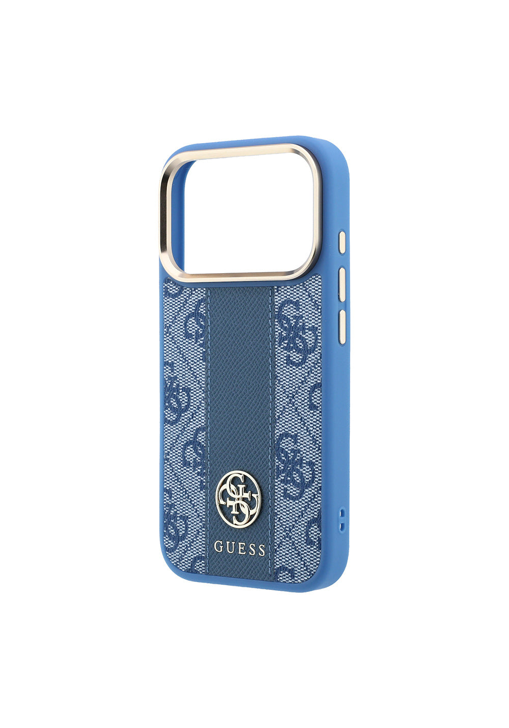 Guess Deri 4G Desenli Şeritli Yazı Logolu – iPhone 18 Pro Kılıfı