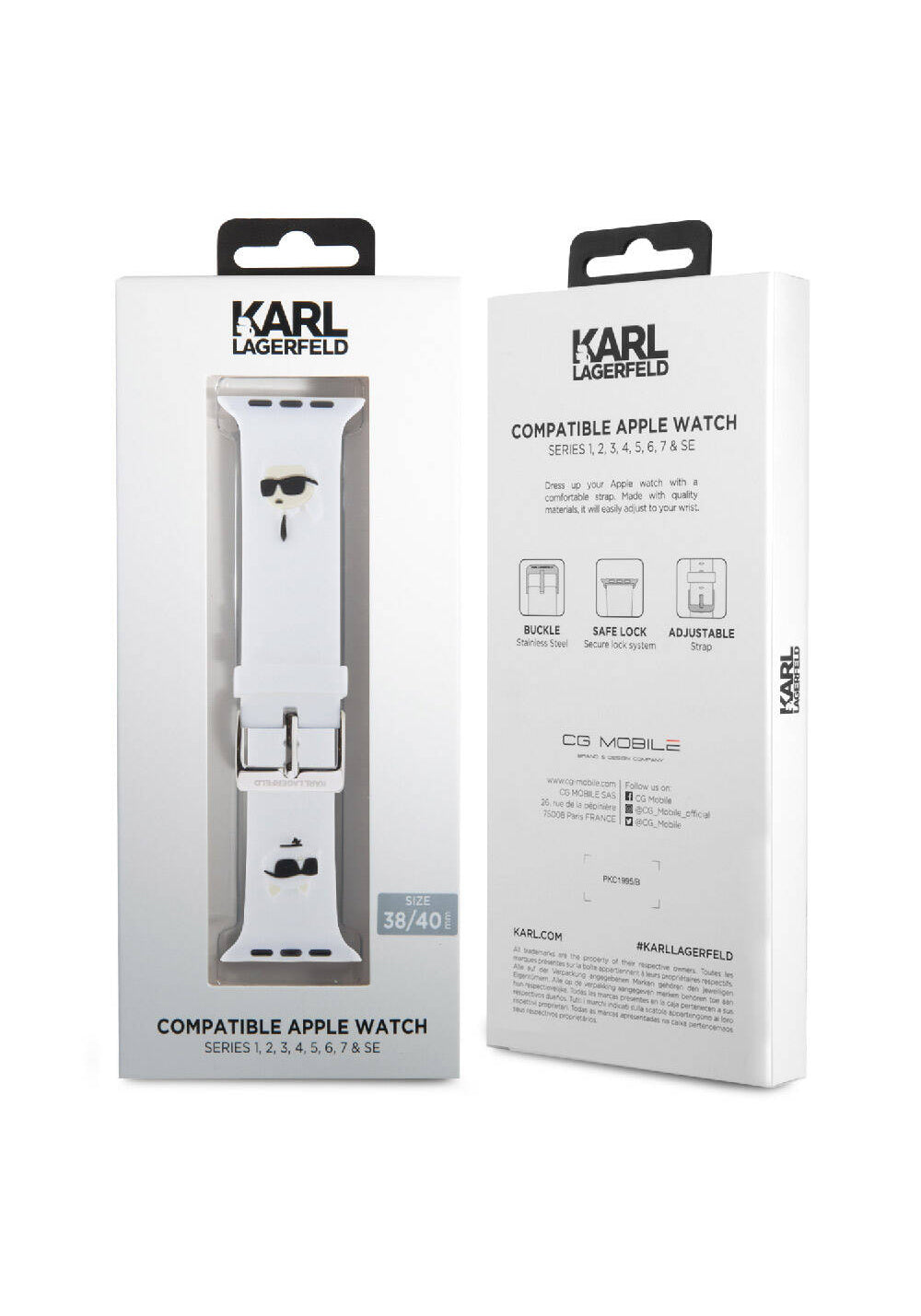 Karl Lagerfeld Karl & Choupette İkon Desenli Silikon Kordon – Apple Watch 38/40/41 mm