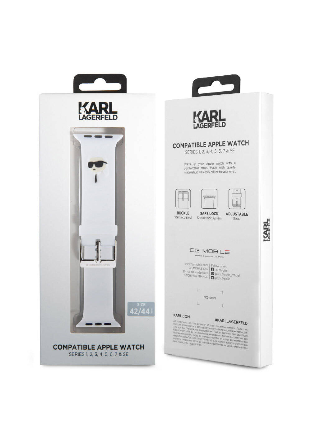 Karl Lagerfeld Karl Head İkon Desenli Silikon Kordon – Apple Watch 42/44/45/49 mm