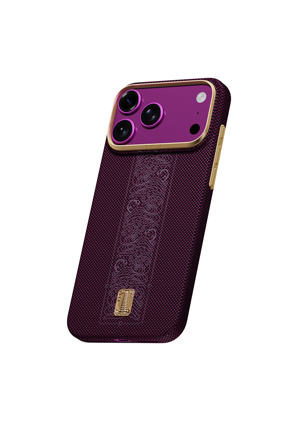 Raptic Aramid Skin Rise 24 Ayar Altın Kaplamalı Karbon – iPhone 18 Pro Kılıfı