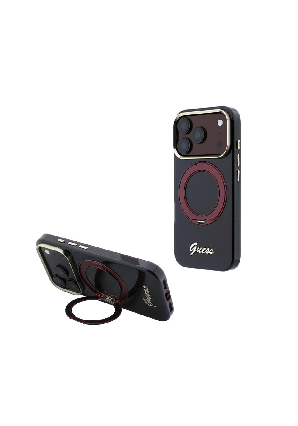 Guess 360° Standlı Silikon Yazı Logolu – iPhone 18 Pro Max Kılıfı