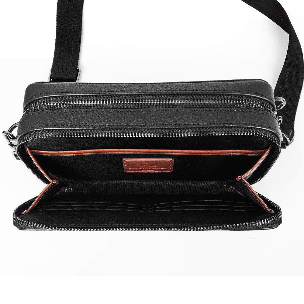 Wiwu Master Genuie Leather – Parmak İzi Kilitli Çapraz Vücut Çantası