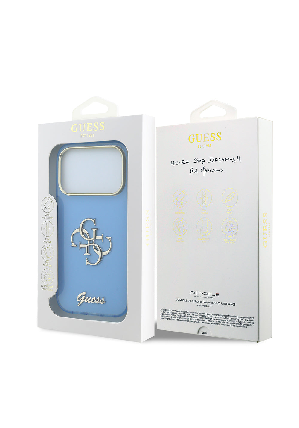 Guess Yazı ve 4G Büyük Silikon – iPhone 18 Pro Kılıfı