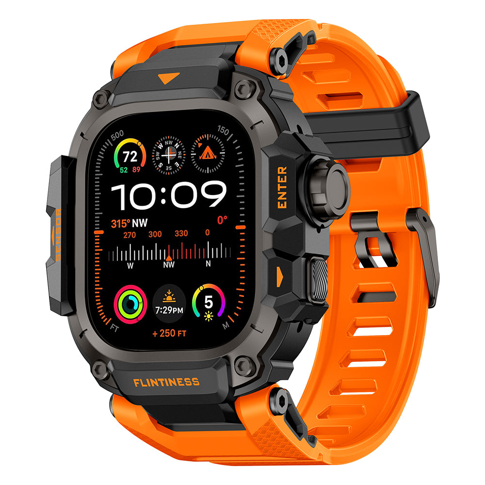Mohseven Punk Fortress Silikon Kordon ve Koruyucu Kasa – Apple Watch Ultra 49 mm