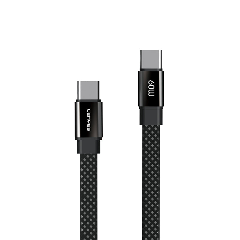 Lenyes LC538 – USB-C–USB-C 60W Aramid Örgülü Kablo 1 m