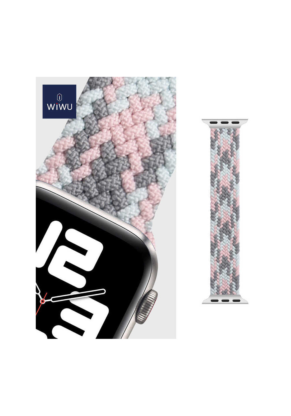 Wiwu Braided Solo Loop Contrast S Kontrast Örgü Kordon – Apple Watch 42/44/49 mm