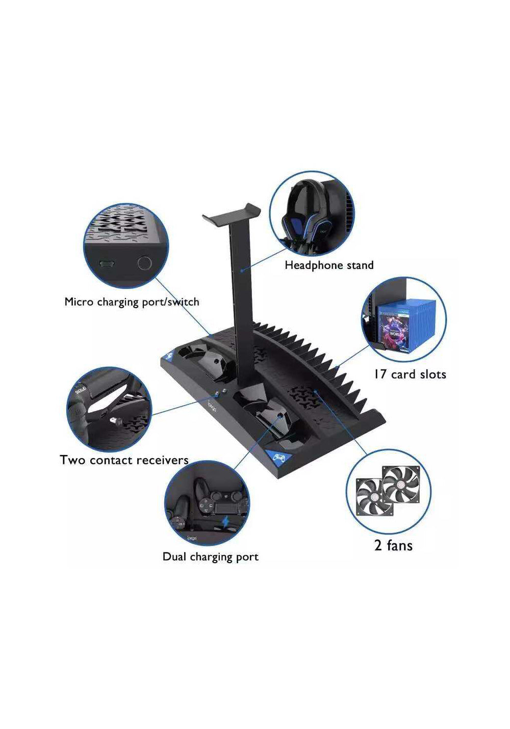 iPega PG-P4009 – PS4 Şarj ve Aksesuar Standı