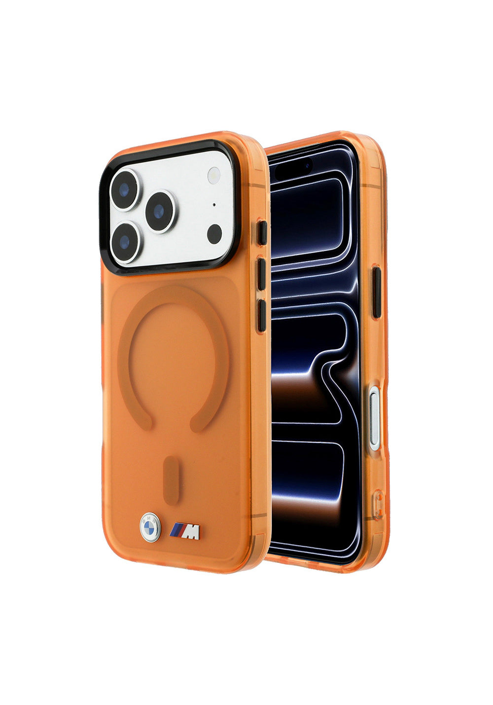 BMW Metal Buton Tasarımlı Buzlu IML Baskılı – iPhone 18 Pro Kılıfı