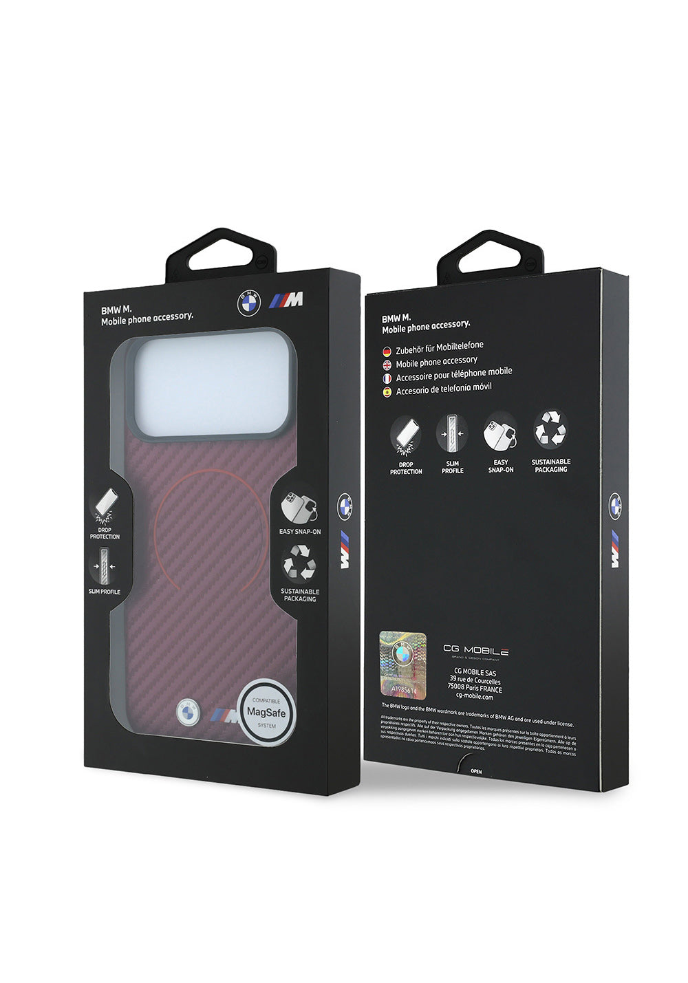 BMW PU Kırmızı Halka Tasarımlı – iPhone 18 Pro Max Kılıfı