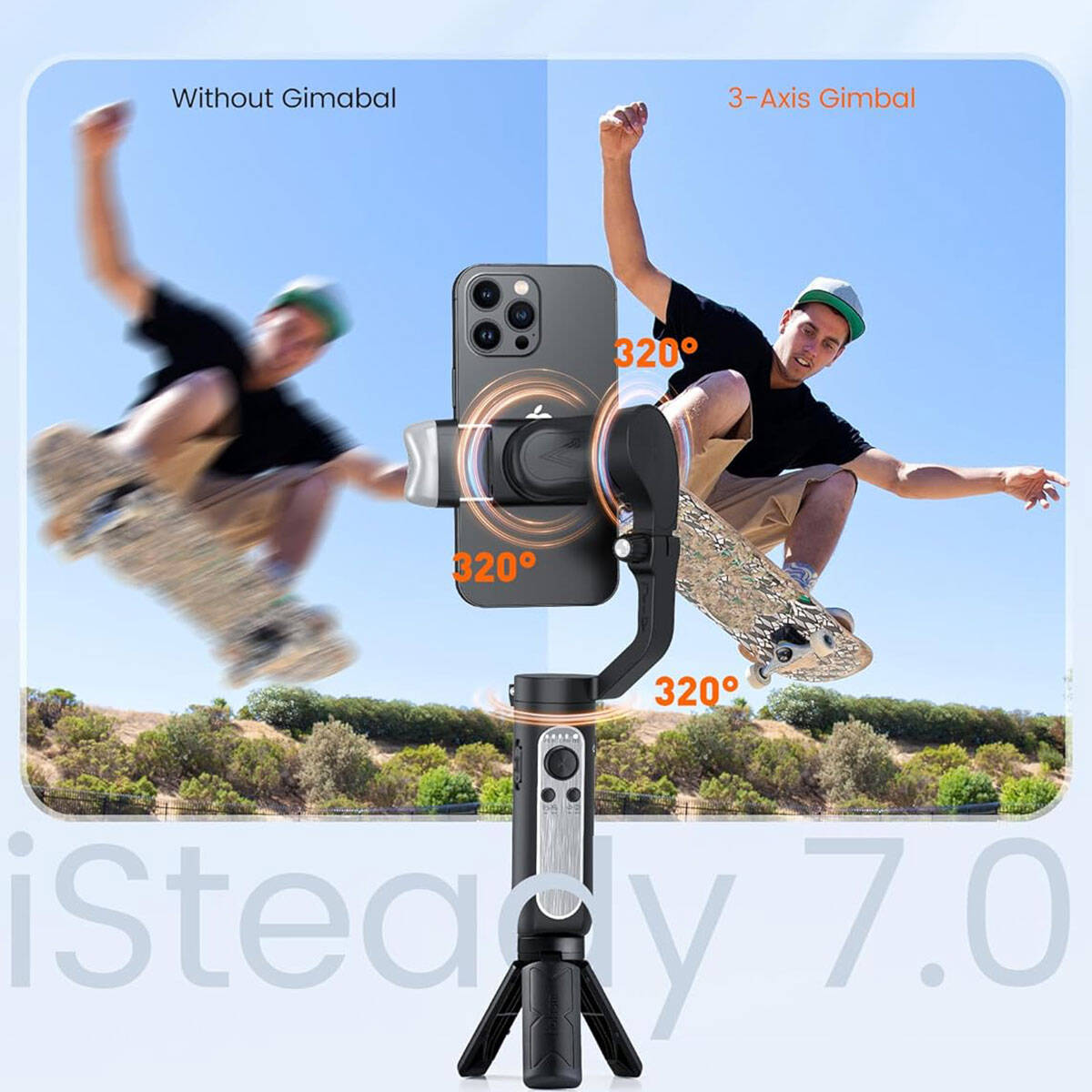 Hohem iSteady V2s – 3 Eksenli AI Takipli Telefon Gimbalı