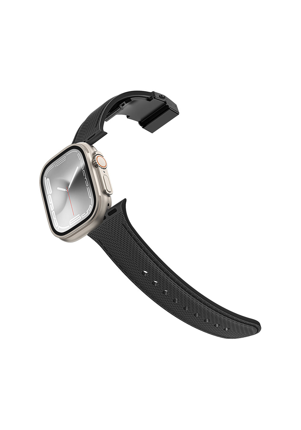 Amazingthing Titan Swift Deri Dokulu Silikon Kordon – Apple Watch 45/46/49 mm