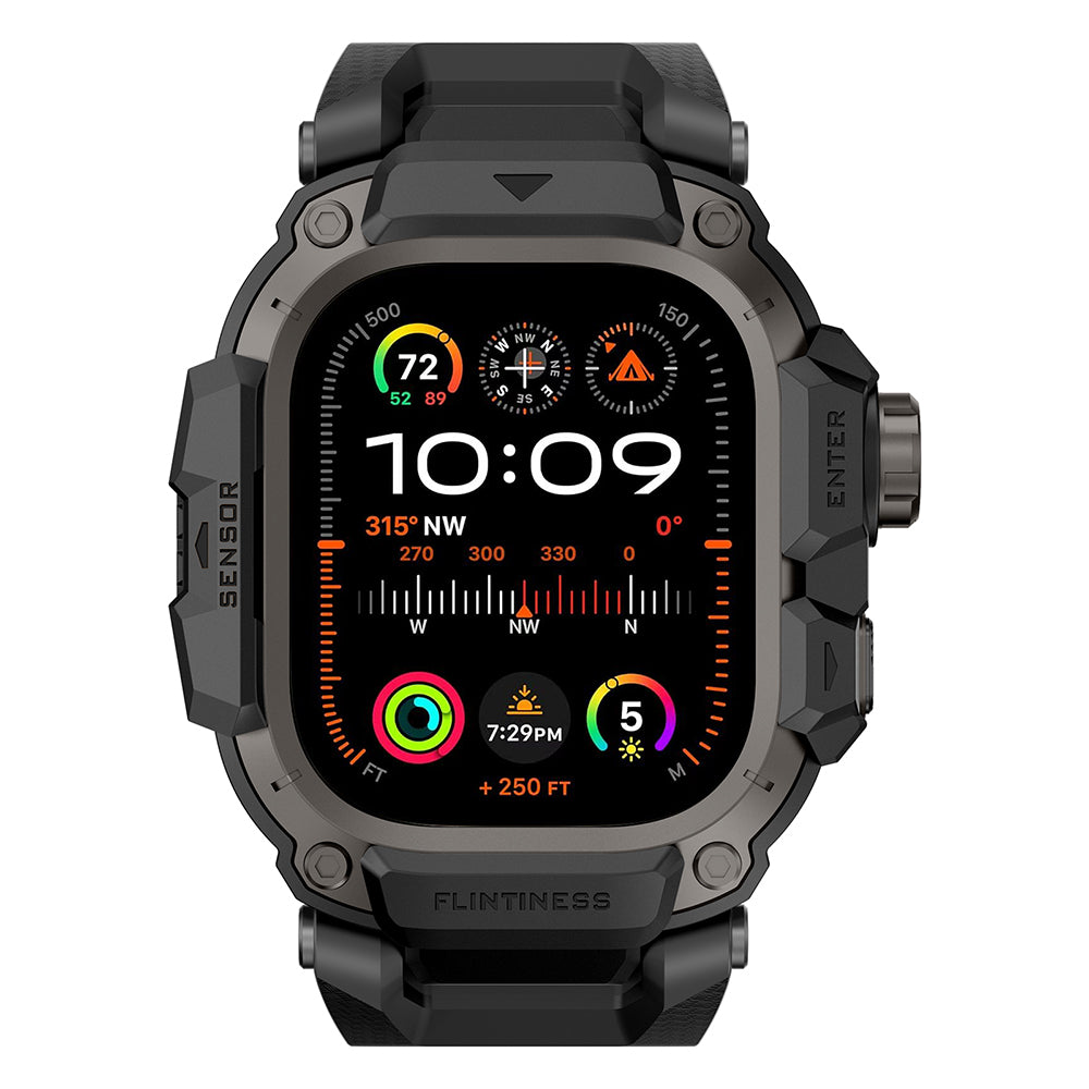 Mohseven Punk Fortress Silikon Kordon ve Koruyucu Kasa – Apple Watch Ultra 49 mm