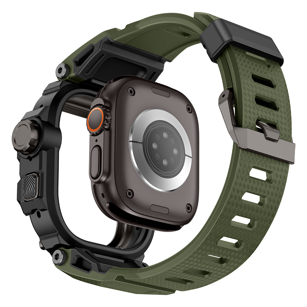 Mohseven Punk Fortress Silikon Kordon ve Koruyucu Kasa – Apple Watch Ultra 49 mm
