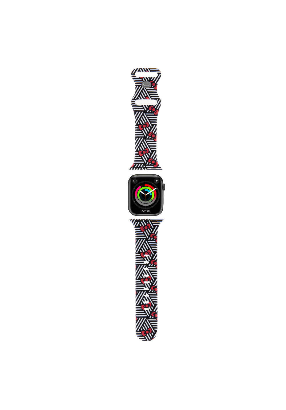 Hello Kitty Bows & Stripes Fiyonk Desenli Silikon Kordon – Apple Watch 38/40/41 mm