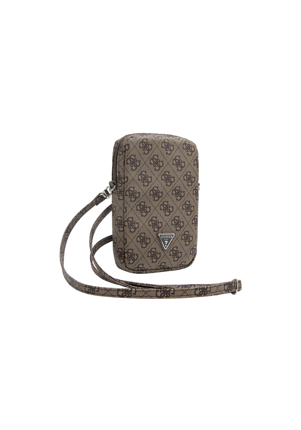 Guess 4G Desen Üçgen Logo Fermuarlı – Çapraz Vücut Çantası