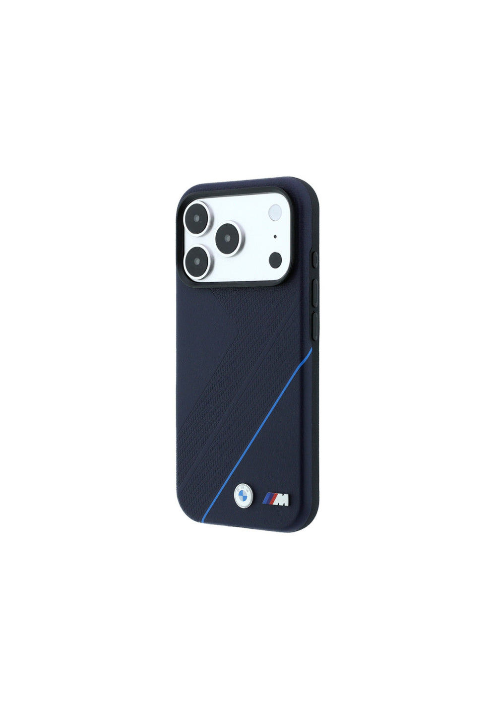 BMW M Logolu Lastik İzi Desenli Mavi Çizgili – iPhone 18 Pro Max Kılıfı