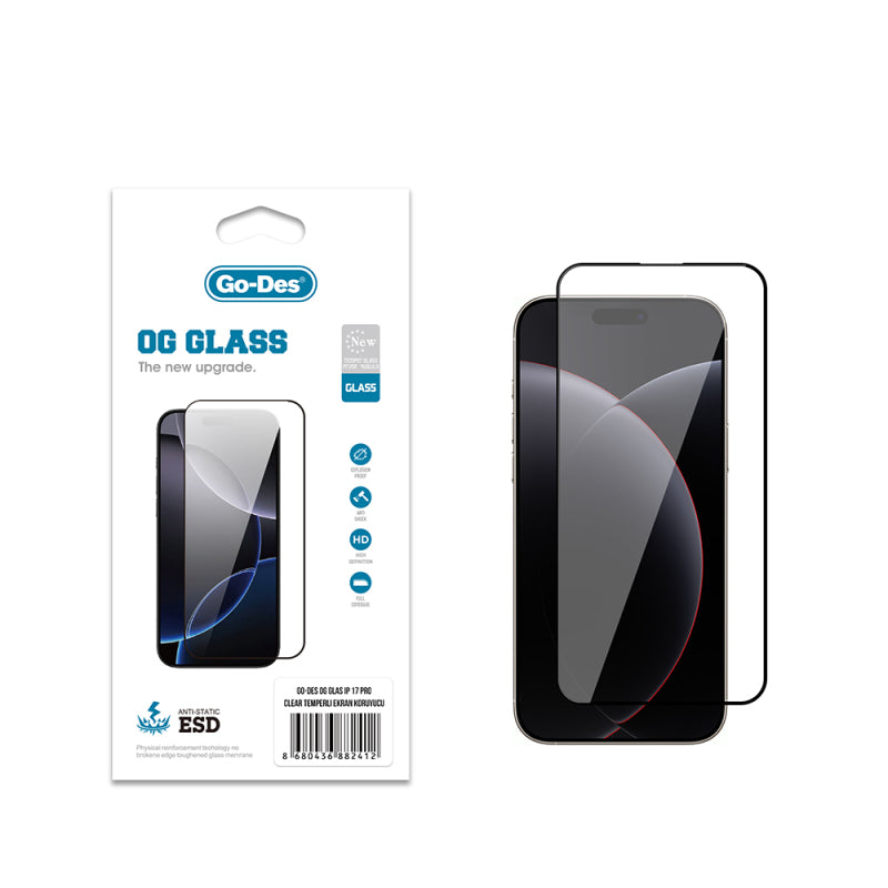 Go Des OG Glass Antistatik – iPhone 18 Pro Ekran Koruyucusu