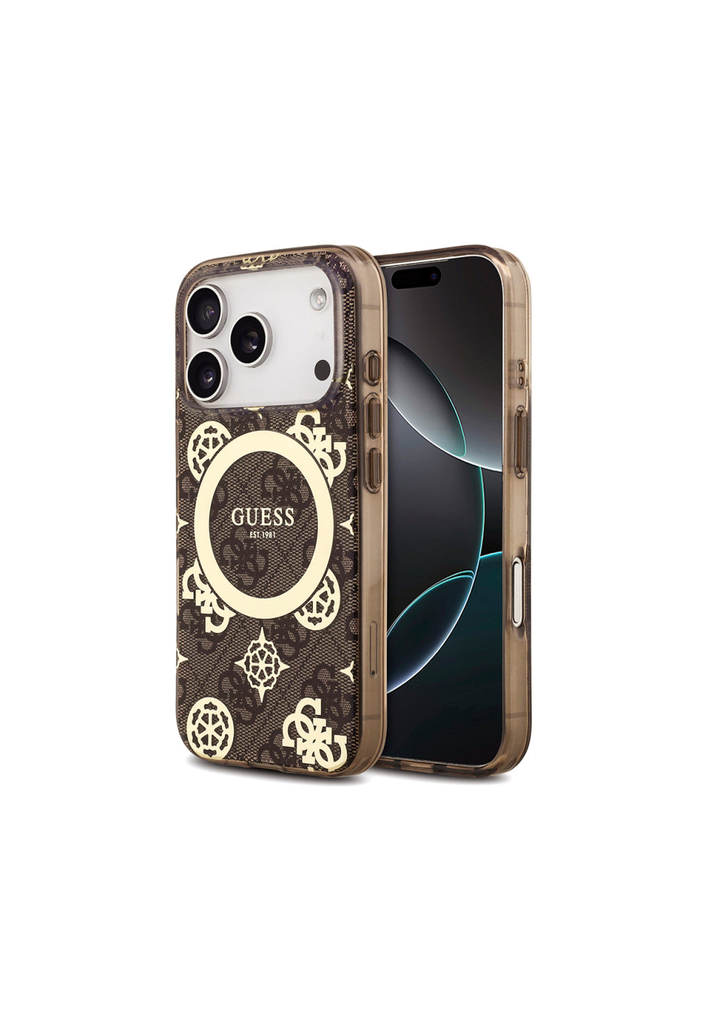 Guess IML Peony ve 4G Desenli Klasik Logolu – iPhone 18 Pro Kılıfı