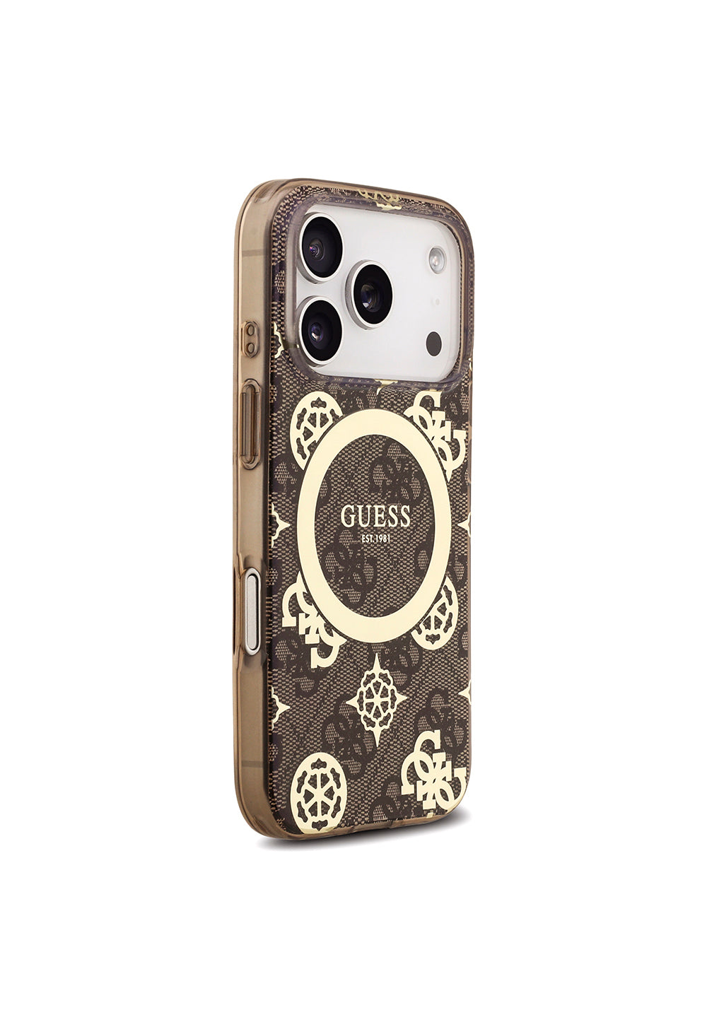 Guess IML Peony ve 4G Desenli Klasik Logolu – iPhone 18 Pro Kılıfı