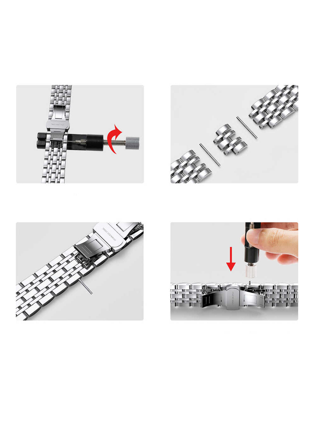 Wiwu Seven Beads Steel Belt Metal Kordon – Apple Watch 42/44/49 mm