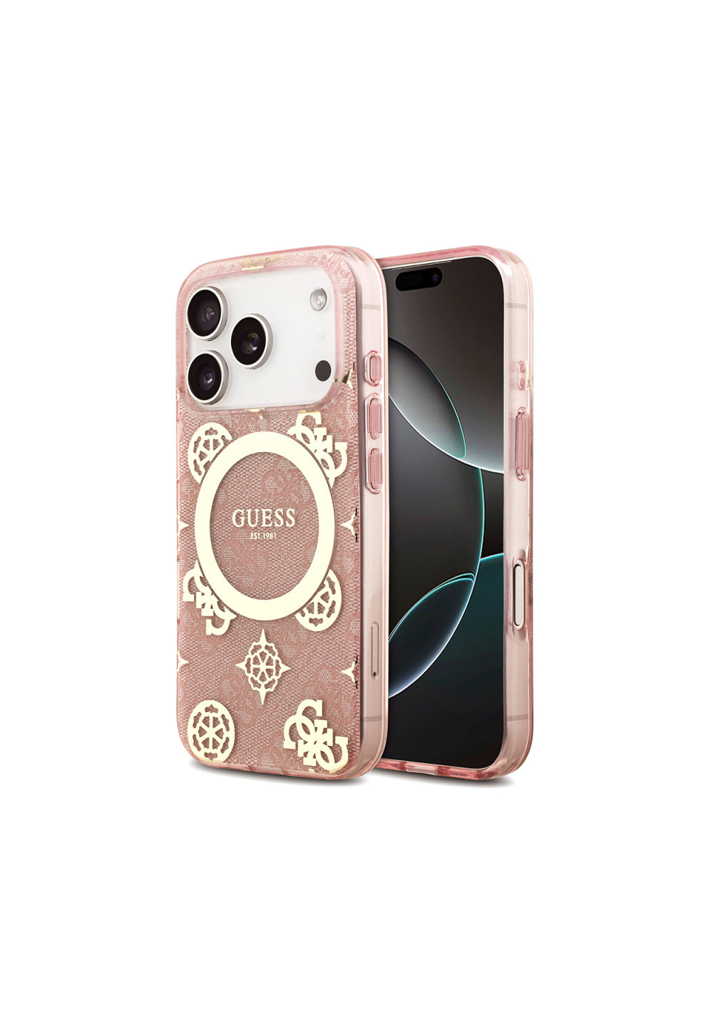 Guess IML Peony ve 4G Desenli Klasik Logolu – iPhone 18 Pro Max Kılıfı