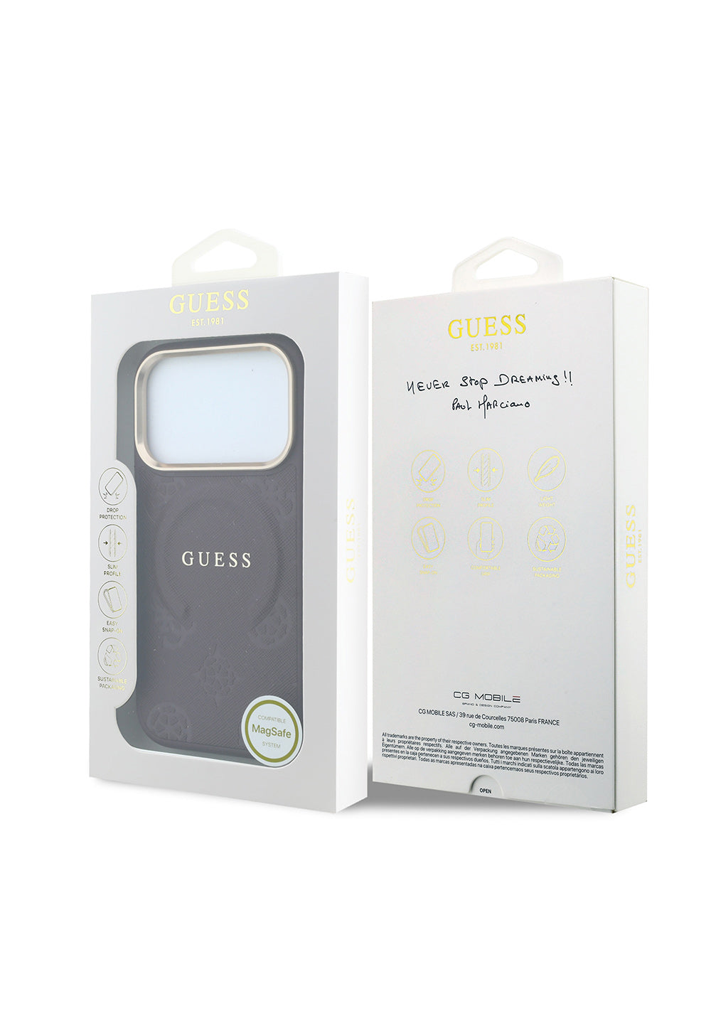 Guess Peony C-Magnet Yazı Logolu – iPhone 18 Pro Max Kılıfı