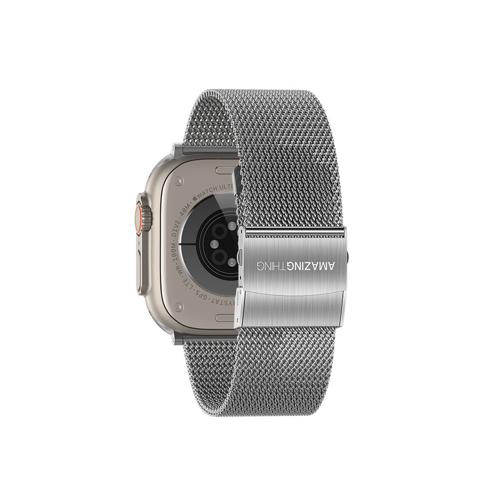 Amazingthing Titan Metal Metal Örgü Kordon – Apple Watch 45/46/49 mm