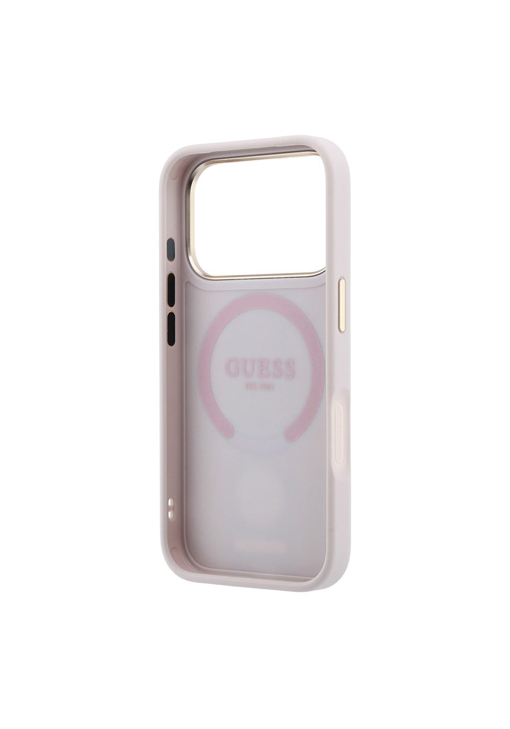 Guess Deri 4G Desenli Şeritli Yazı Logolu – iPhone 18 Pro Max Kılıfı