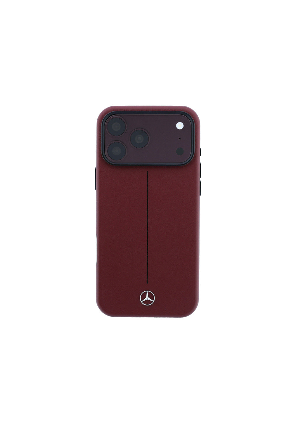 Mercedes Benz Yıldız Logolu Çizgili Deri – iPhone 18 Pro Max Kılıfı