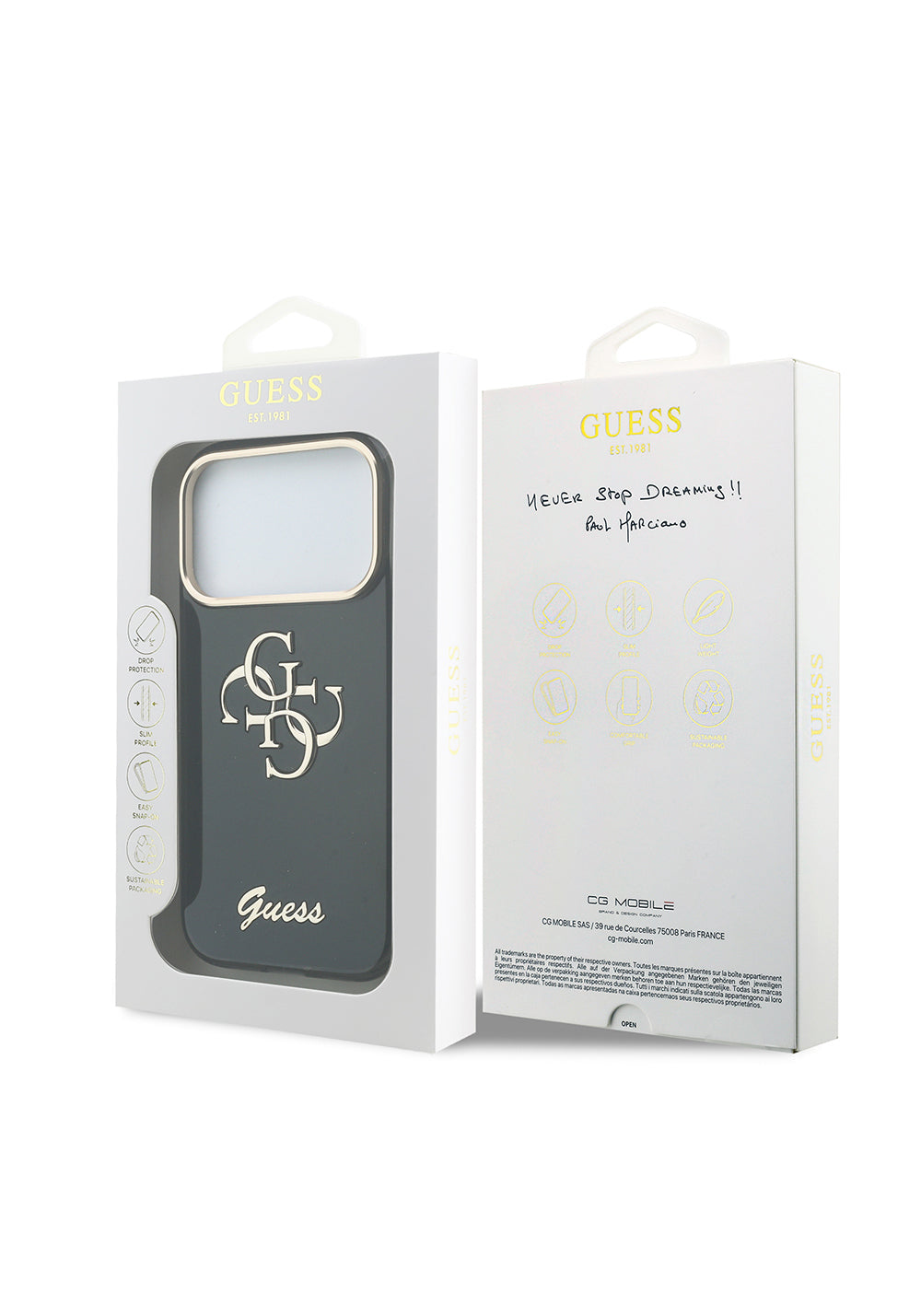 Guess Yazı ve 4G Büyük Silikon – iPhone 18 Pro Kılıfı