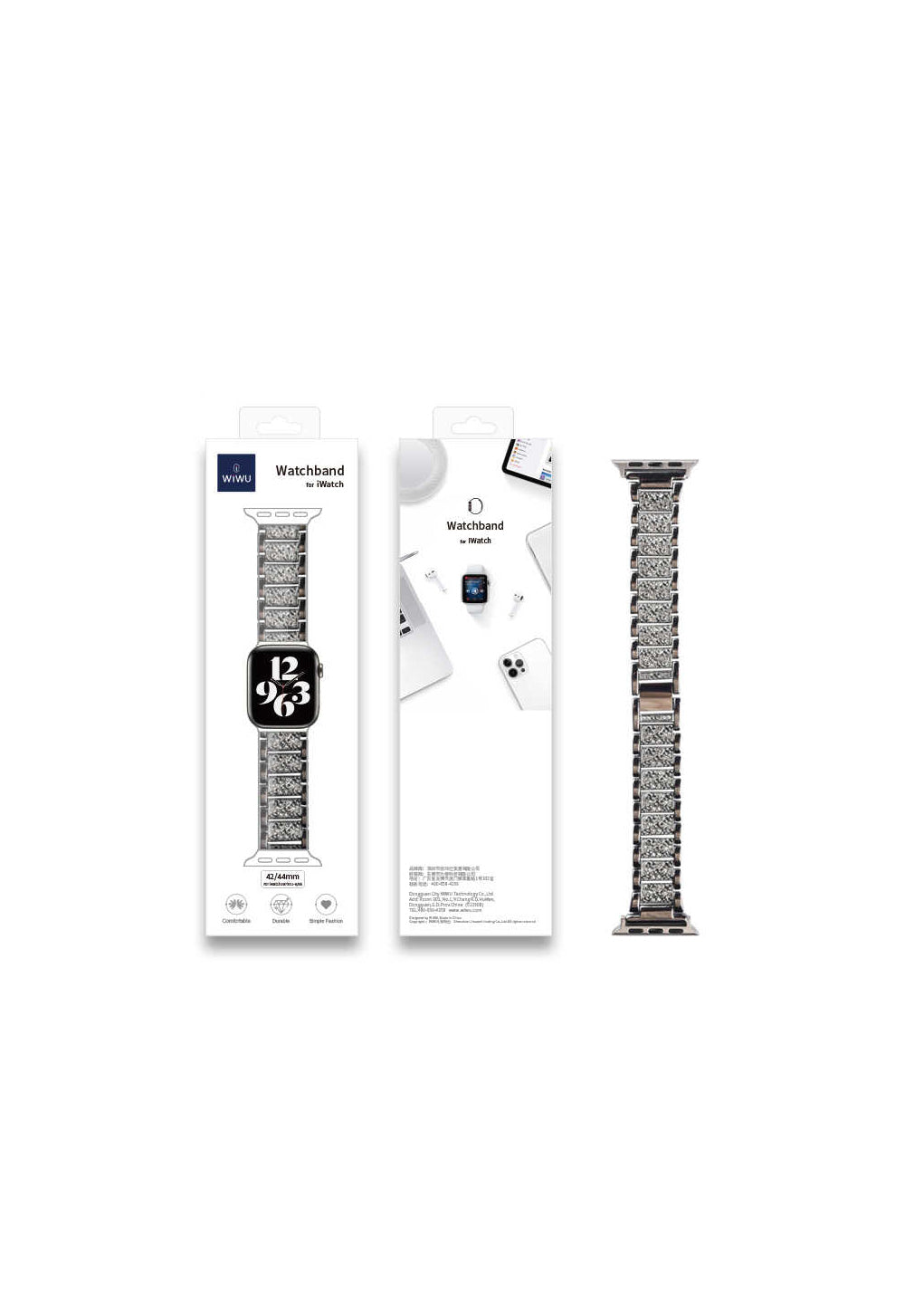 Wiwu Three Beads Set Auger Metal Kordon – Apple Watch 42/44/49 mm
