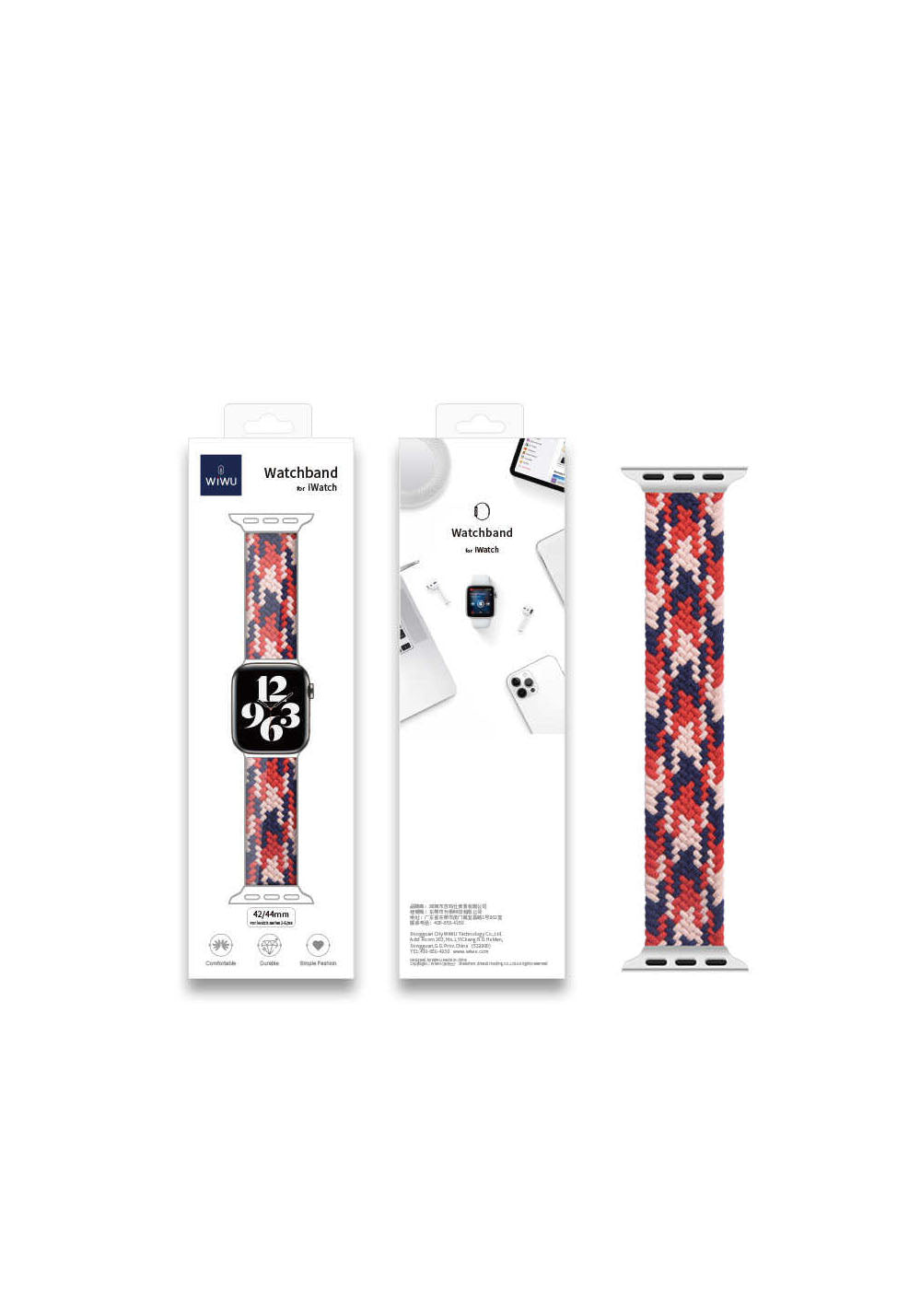 Wiwu Braided Solo Loop Contrast S Kontrast Örgü Kordon – Apple Watch 38/40 mm