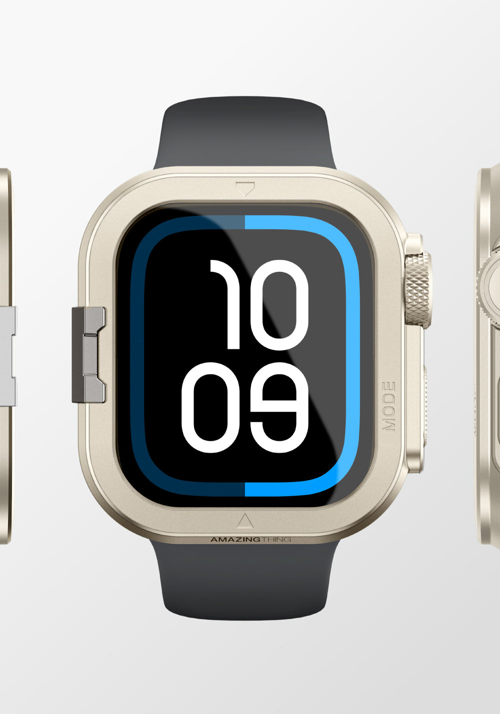 Amazingthing Premium Armor Fit FullGuard Metal Kasa ve Ekran Koruması – Apple Watch Series 10 46 mm