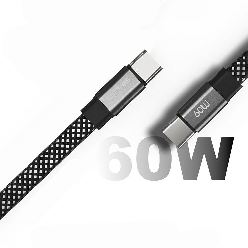 Lenyes LC538 – USB-C–USB-C 60W Aramid Örgülü Kablo 1 m