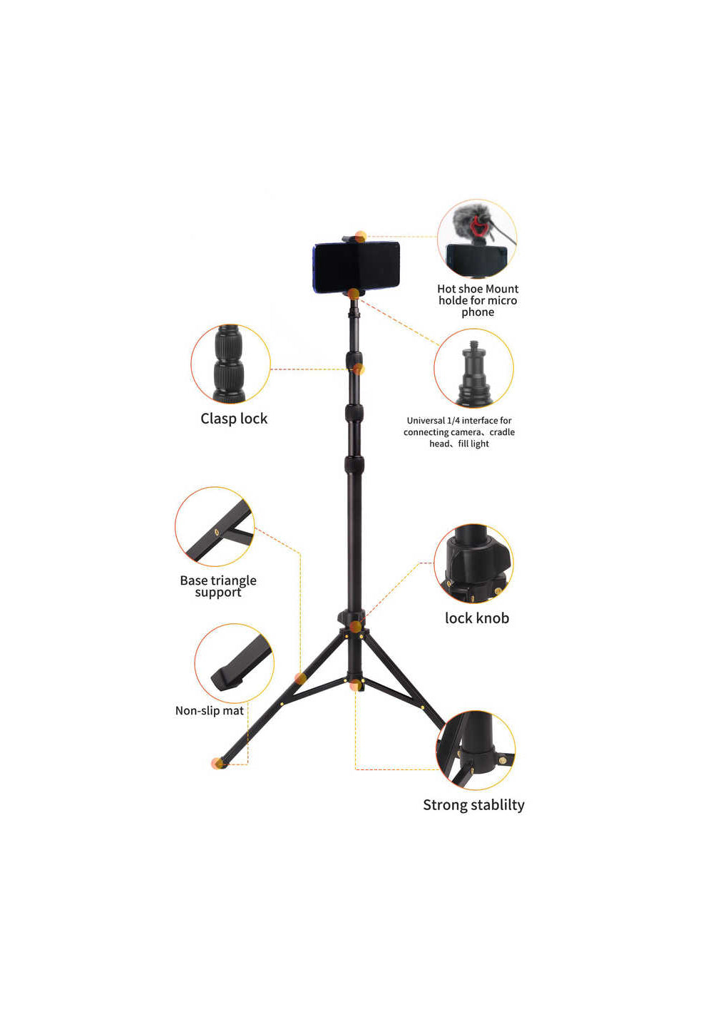 Jmary MT-45 – 168 cm Üç Kademeli Tripod