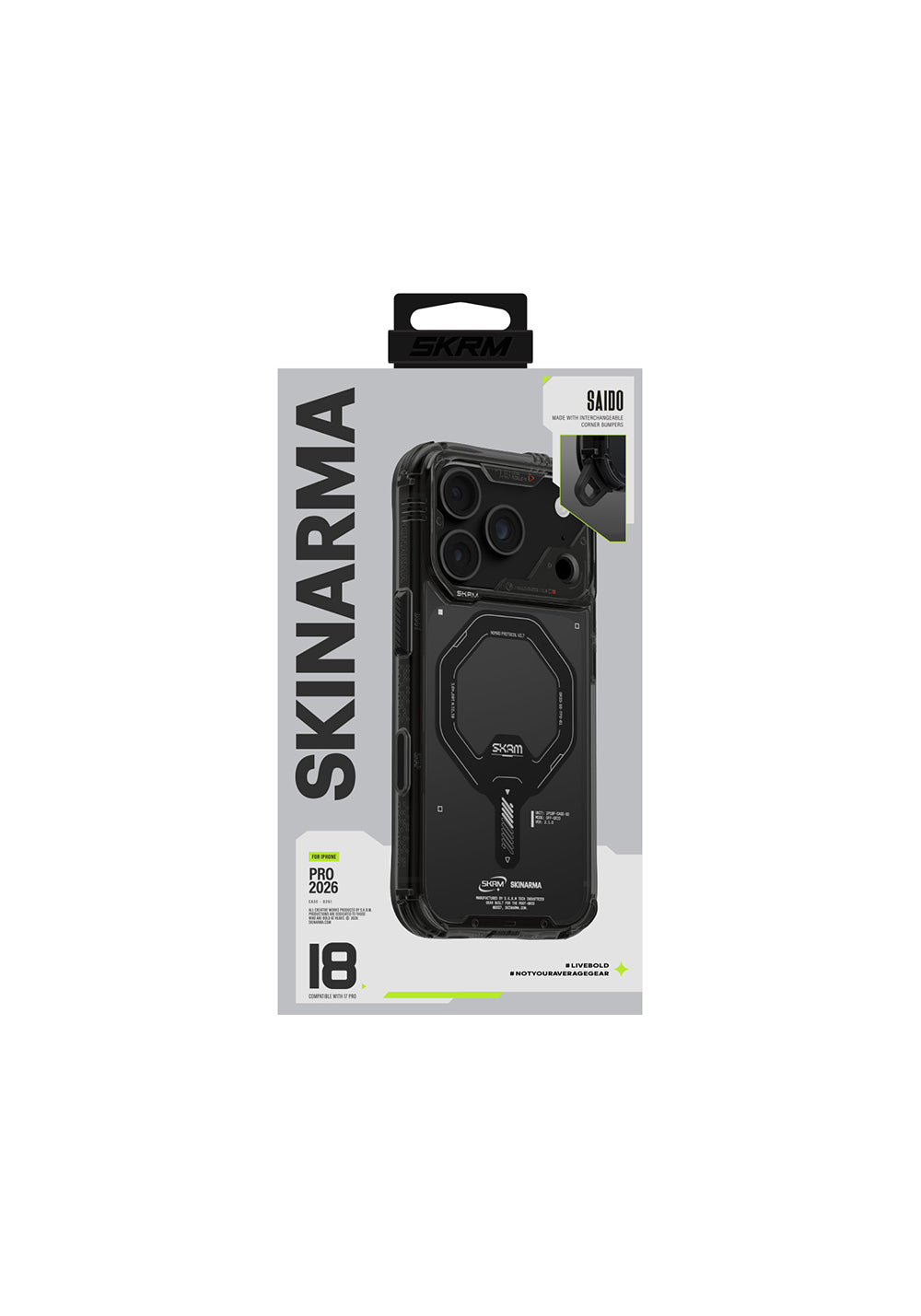 Skinarma Şeffaf Saido Mag-Charge – iPhone 18 Pro Max Kılıfı