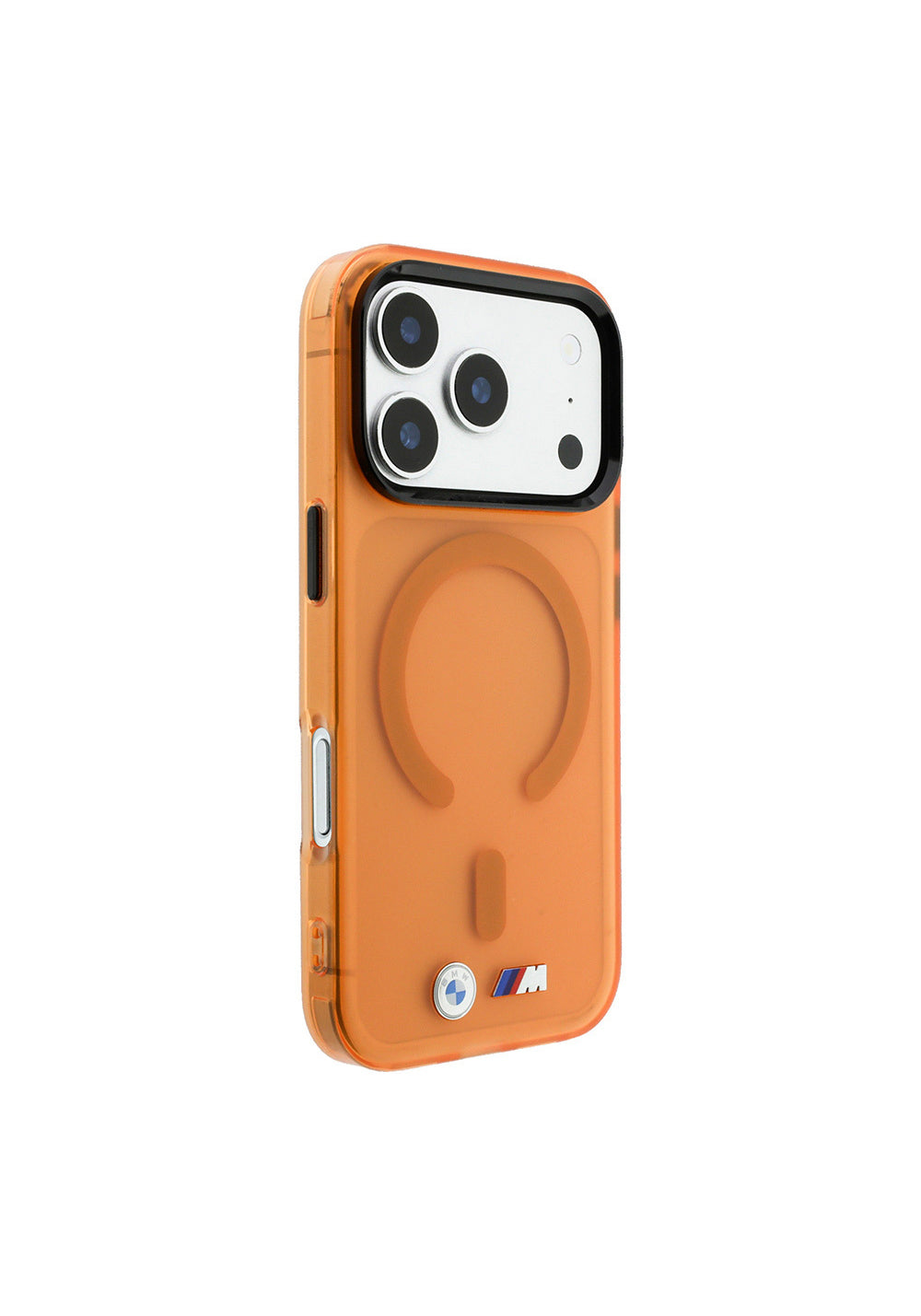 BMW Metal Buton Tasarımlı Buzlu IML Baskılı – iPhone 18 Pro Kılıfı