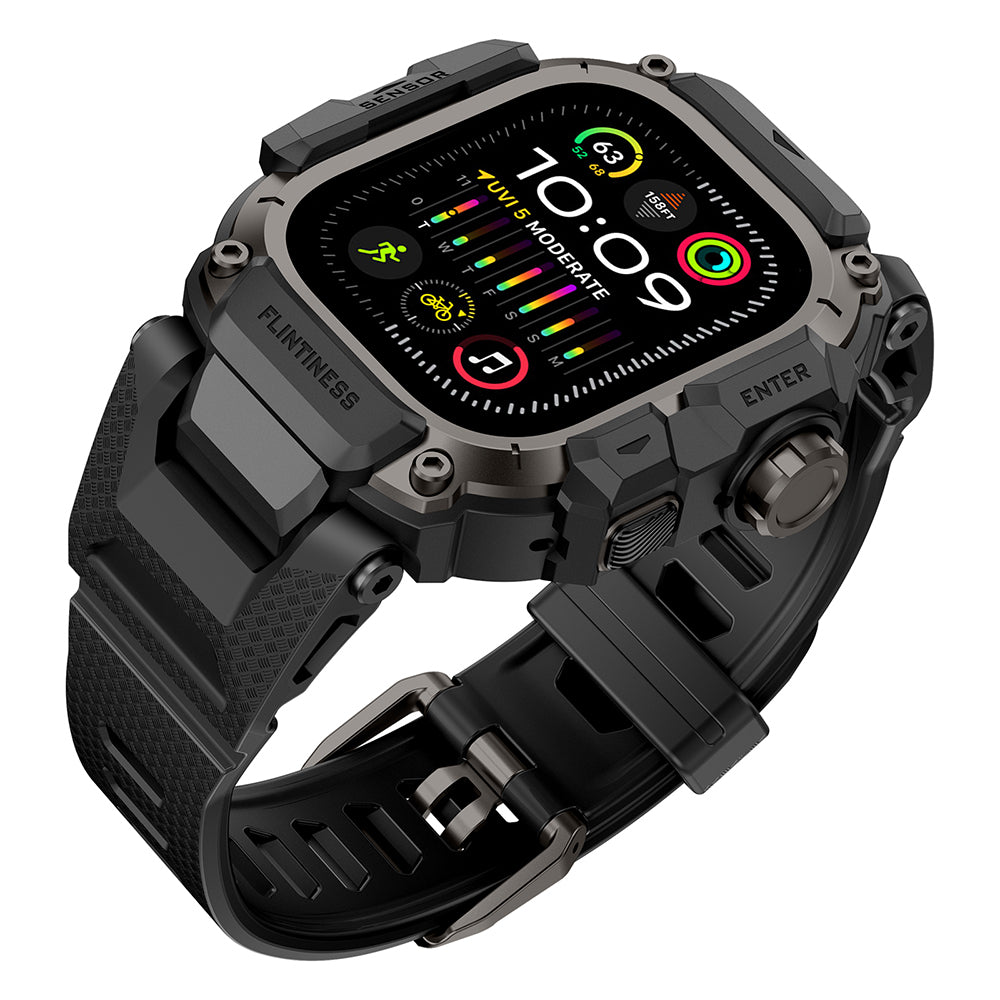 Mohseven Punk Fortress Silikon Kordon ve Koruyucu Kasa – Apple Watch Ultra 49 mm