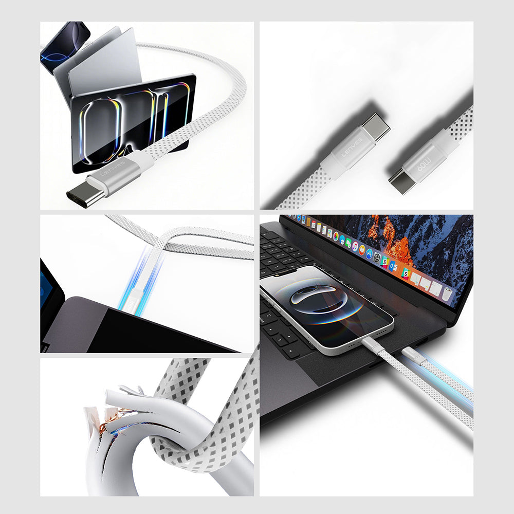 Lenyes LC538 – USB-C–Lightning 27W Aramid Örgülü Kablo 1 m