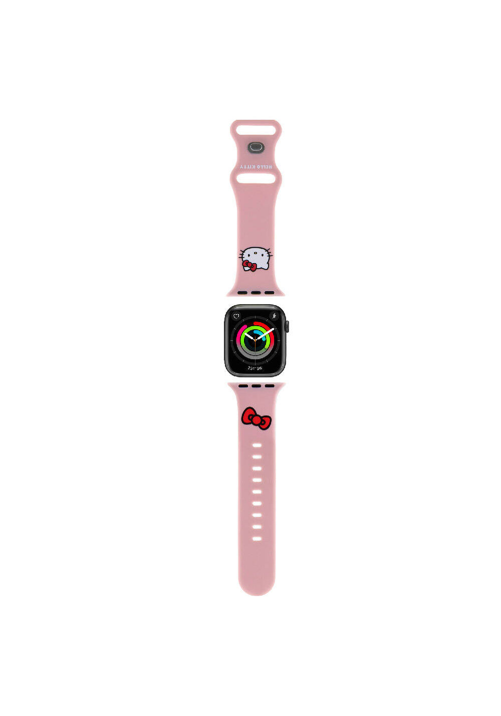 Hello Kitty Kitty Head & Bow Yazı ve Fiyonk Desenli Kordon – Apple Watch 38/40/41 mm