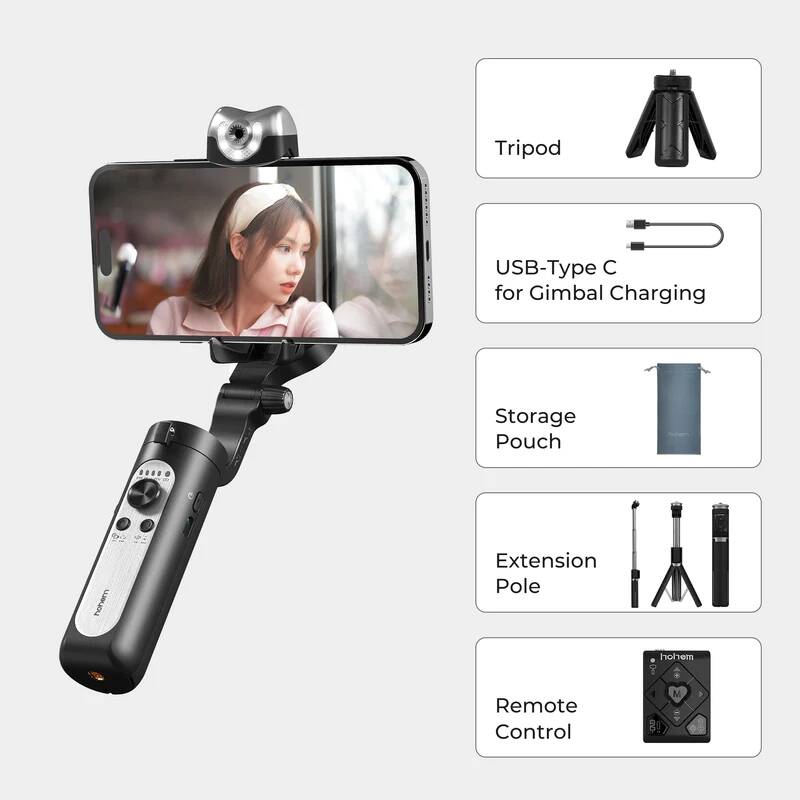 Hohem iSteady V2s – 3 Eksenli AI Takipli Telefon Gimbalı