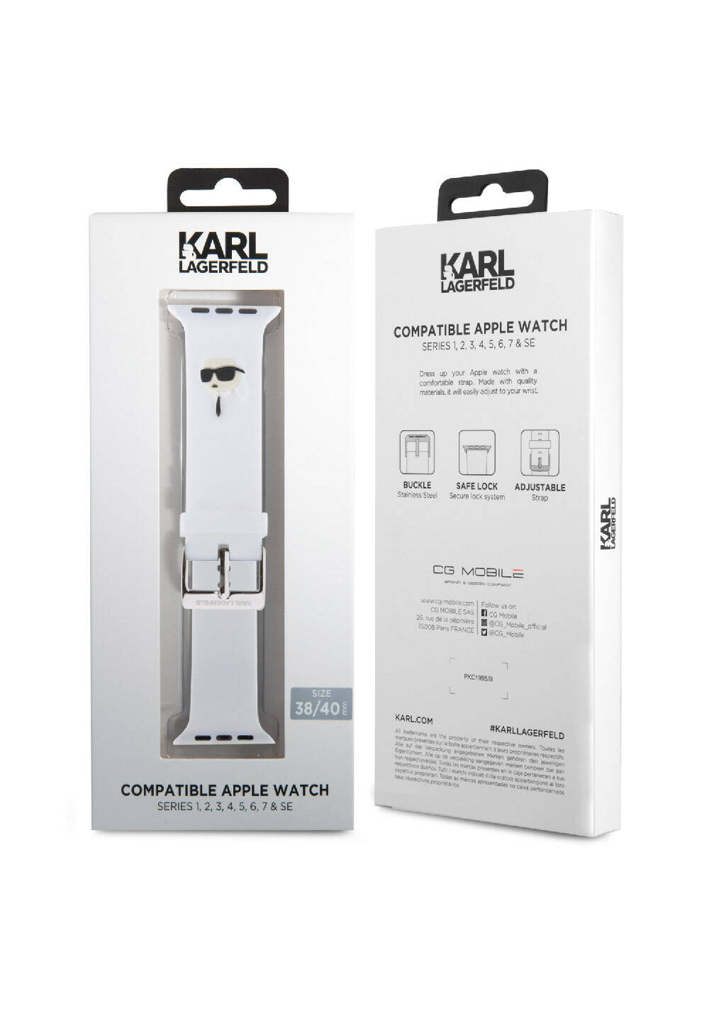 Karl Lagerfeld Karl Head İkon Desenli Silikon Kordon – Apple Watch 38/40/41 mm