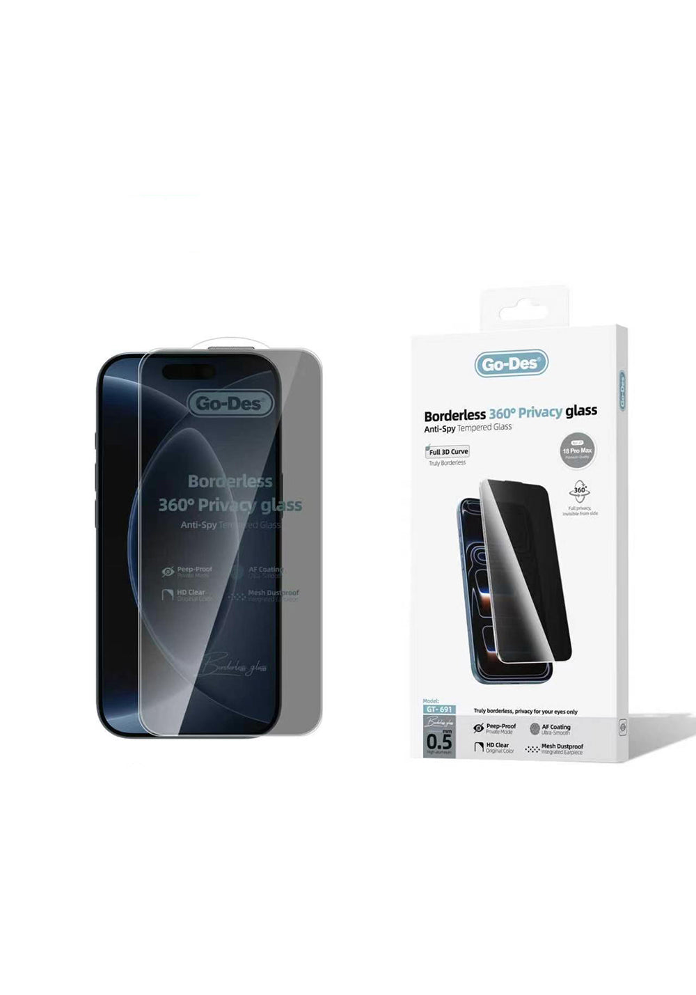Go Des AF Borderless Privacy – iPhone 18 Pro Max Ekran Koruyucusu