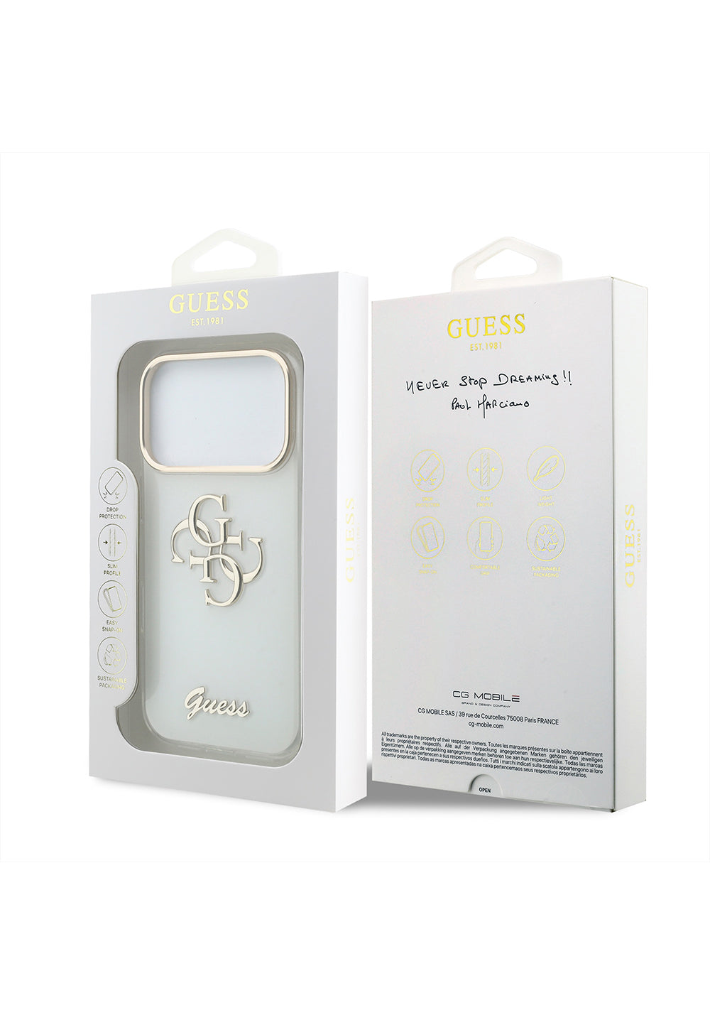 Guess Yazı ve 4G Büyük Silikon – iPhone 18 Pro Kılıfı